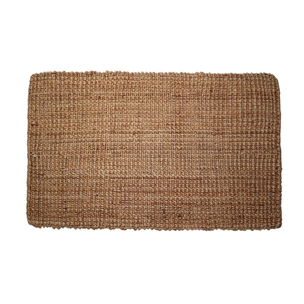 A Jute Rug Bubble Natural Brown by Garcia Home hand-woven with jute fibres on a white background.
