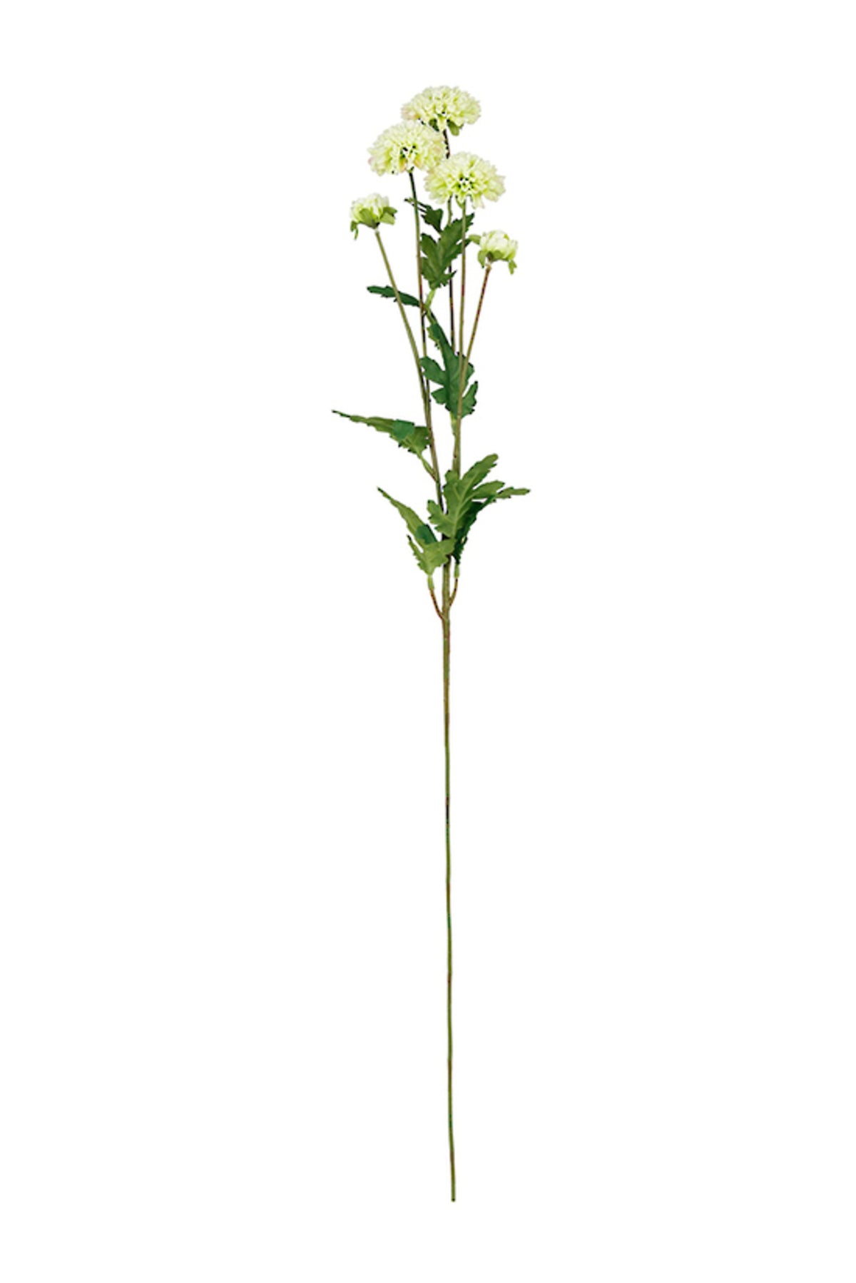 Green pompom mum spray, 68cm bendable faux stem with pompom flower heads