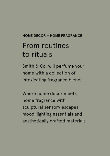 Sage green Smith and Co card headed From routines to rituals with brand copy