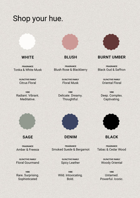 Shop your hue chart of Smith & Co. bottle colours