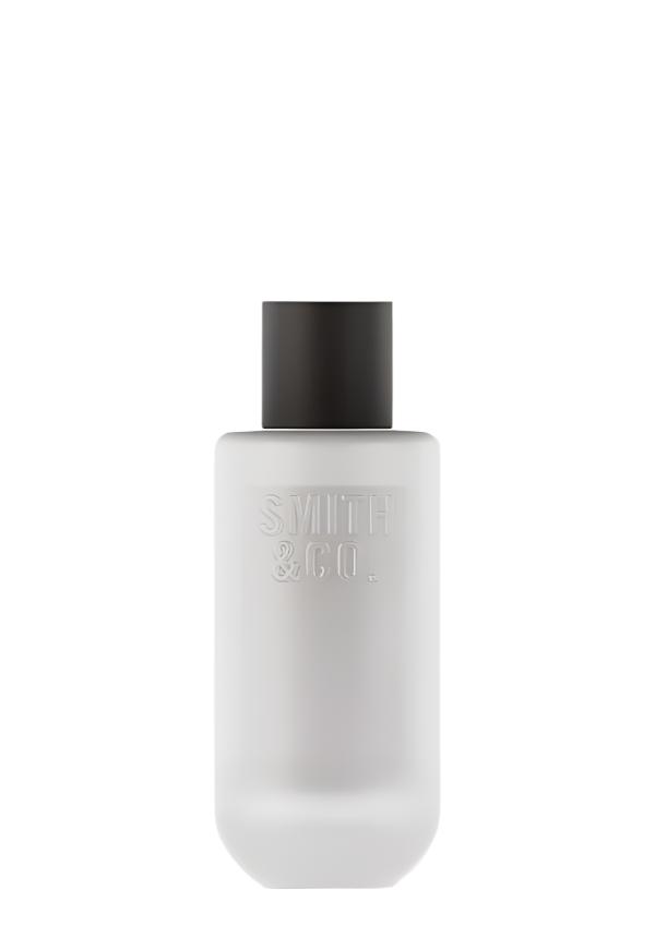 Smith and Co Tonka and White Musk room spray, frosted white 100ml bottle with a black cap on white