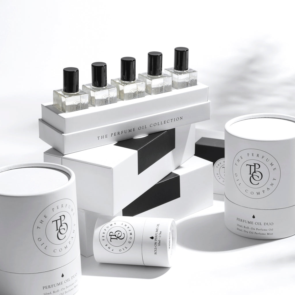 The Perfume Oil Company Her Gift Set with five roll-on bottles