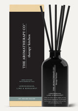 The Therapy Kitchen Diffuser - Lemongrass, Lime & Bergamot by The Aromatherapy Co combines the invigorating scents of Lemongrass and Lime to create a refreshing and uplifting ambiance in your space.