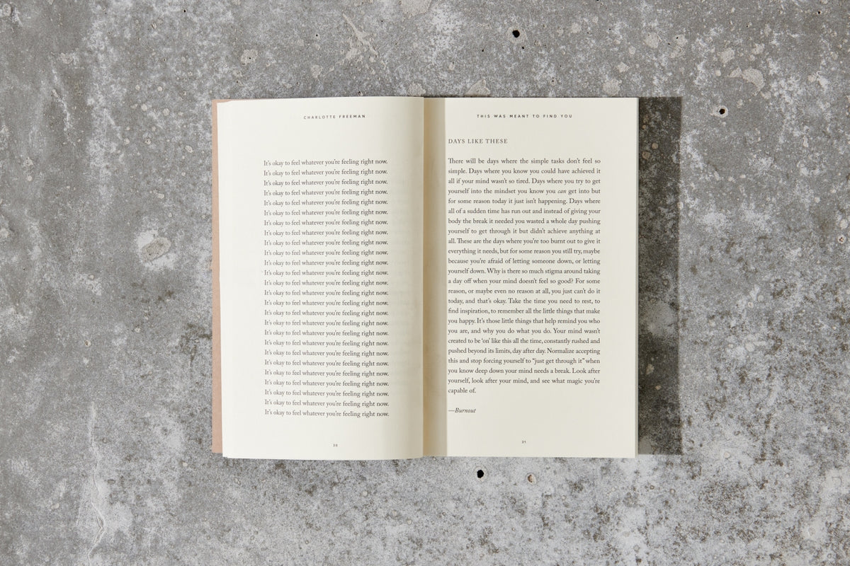 Page spread from This Was Meant To Find You by Charlotte Freeman