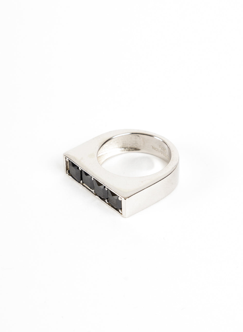 Be Mine Ring, Sterling Silver with Black Zirconia