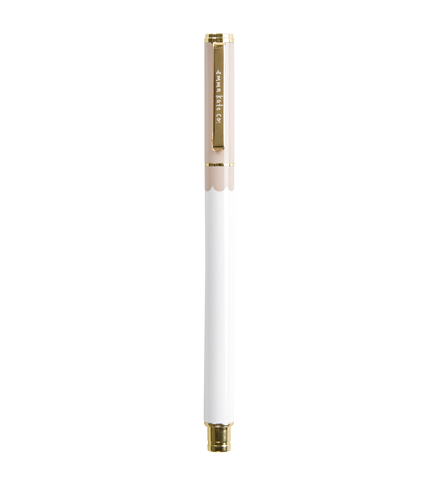 Emma Kate Co Metal Rollerball Pen in Petal, gold hardware refillable pen