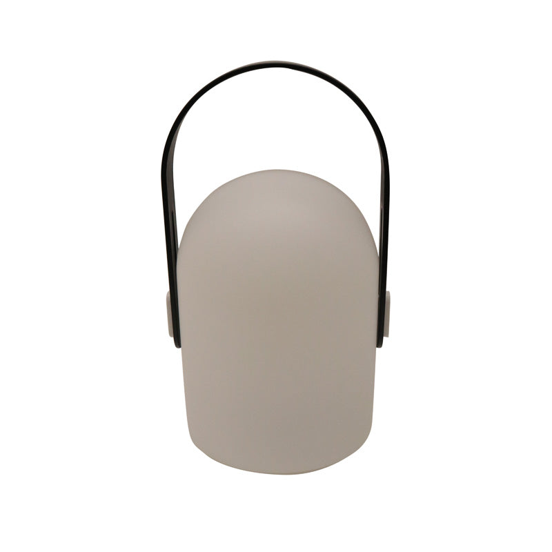 Hampton USB LED lantern in taupe with a black carry handle, unlit, on a plain background