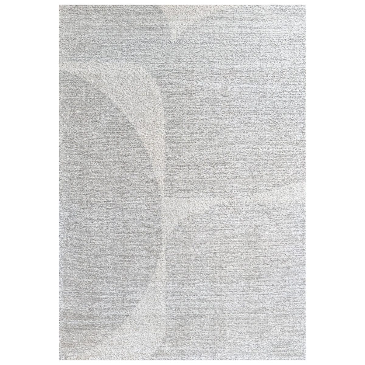 Archer Modernist Rug in soft grey with lighter tonal arches, shown flat on white