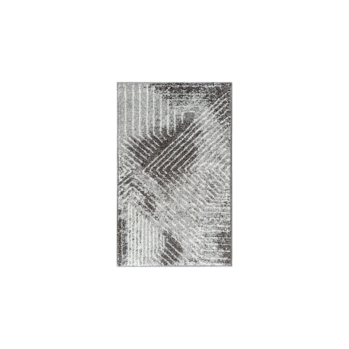 Ascot Abstract Grey Rug shown in the 50 x 80 cm mat size