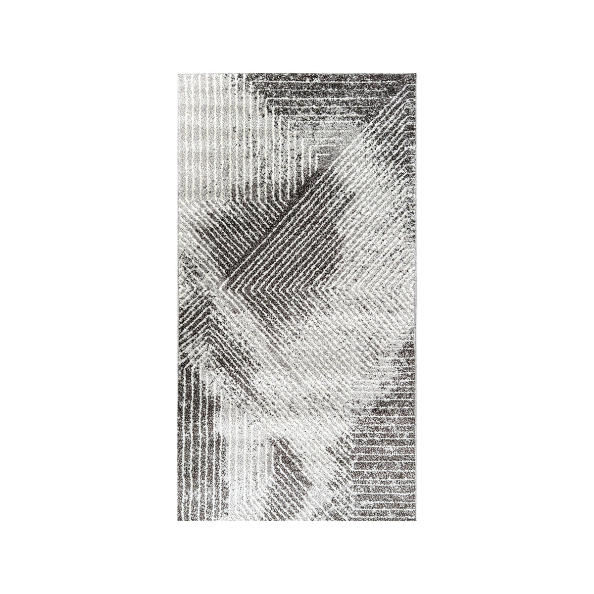 Ascot Abstract Grey Rug shown in the 80 x 150 cm size