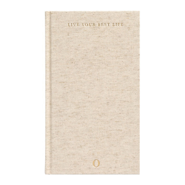 A beige Write To Me | Oprah X Live Your Best Life Journal for those who aspire to achieve their best life, inspired by Oprah Winfrey.