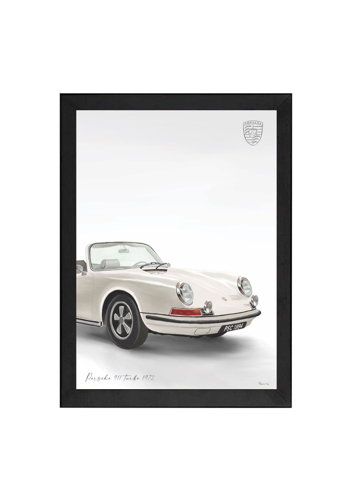 Classic 911 Car Print by Papier HQ in a matte black frame