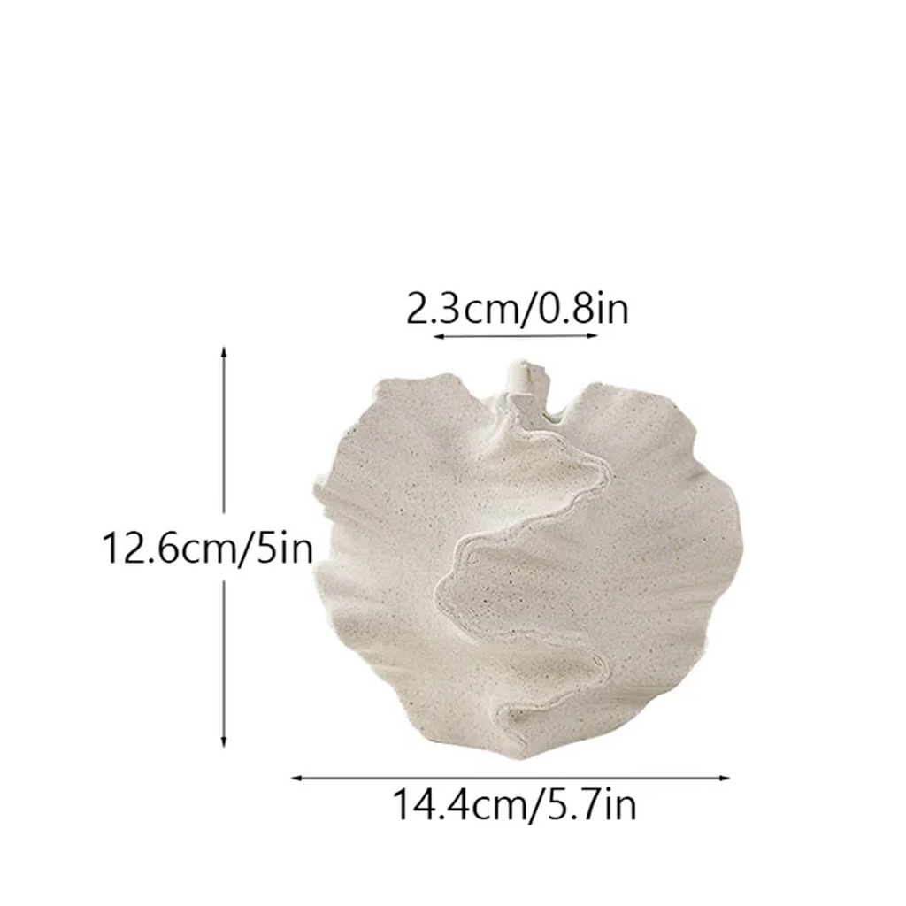 Dimensions diagram for the smaller coral vase: 14.4cm wide, 12.6cm high, 2.3cm opening