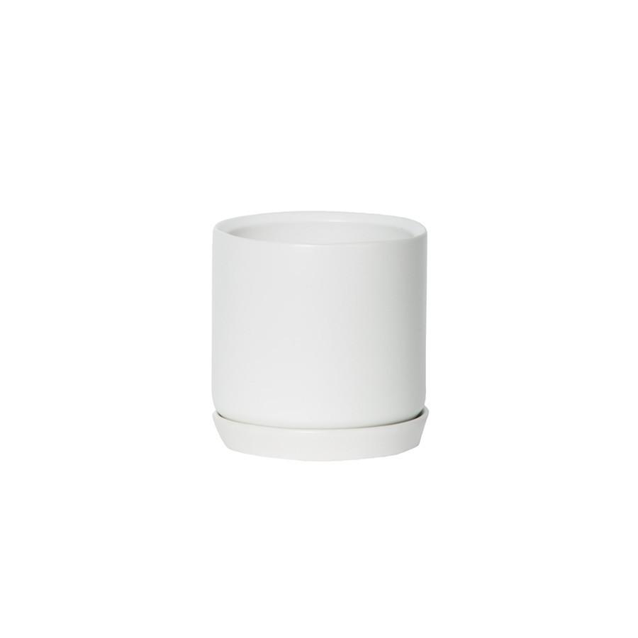 Oslo Ice White Mini stoneware planter, small 7cm pot ideal for succulents, cacti and cuttings