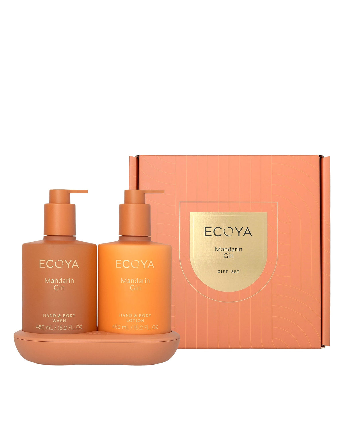 Ecoya Bathroom Edit gift set in Mandarin Gin with wash, lotion and terracotta gift box