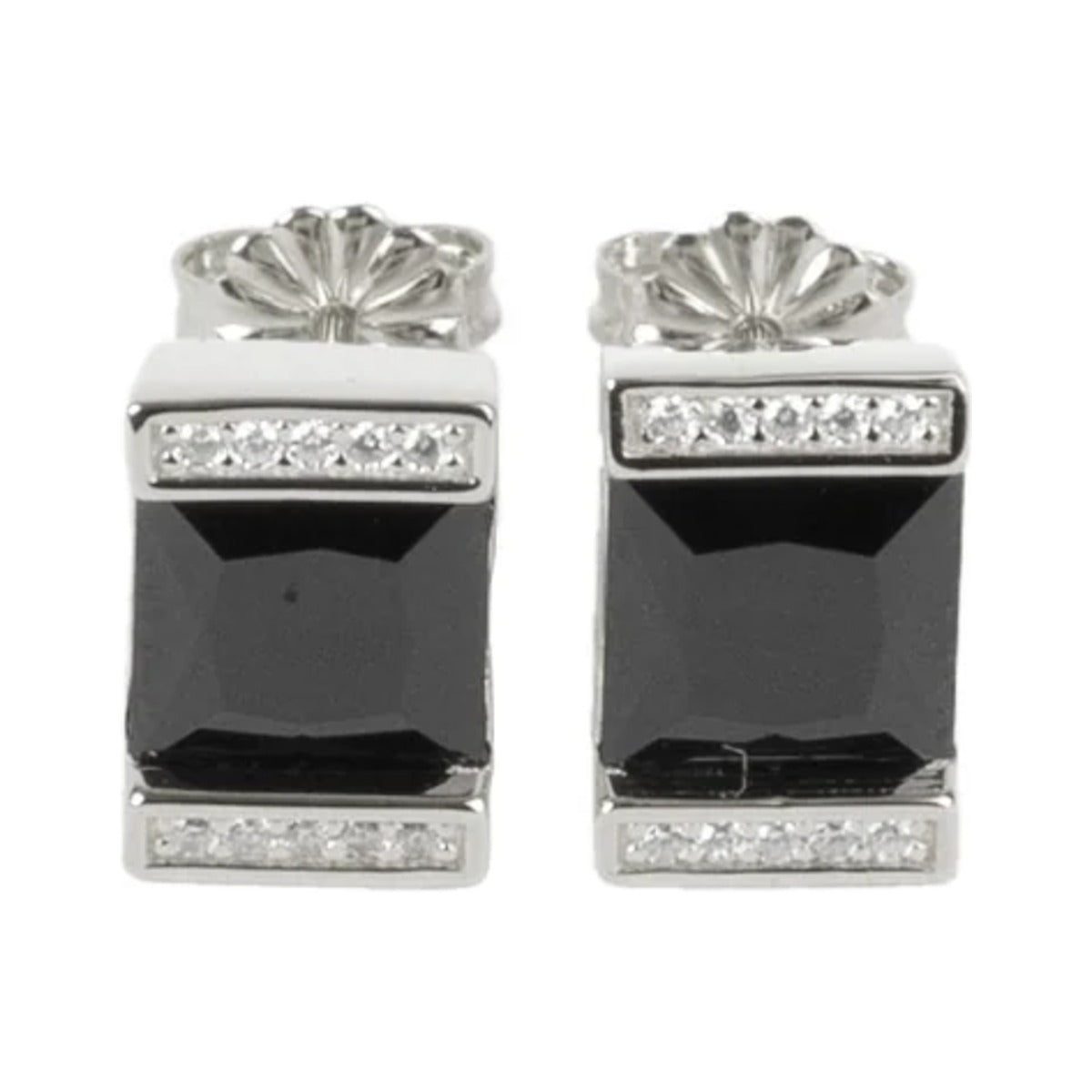 Front view of the Engage Me Earrings standing upright on white