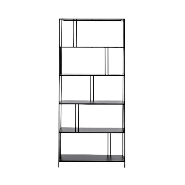 Lorenzo Metal Book Shelf in black, industrial open-frame design