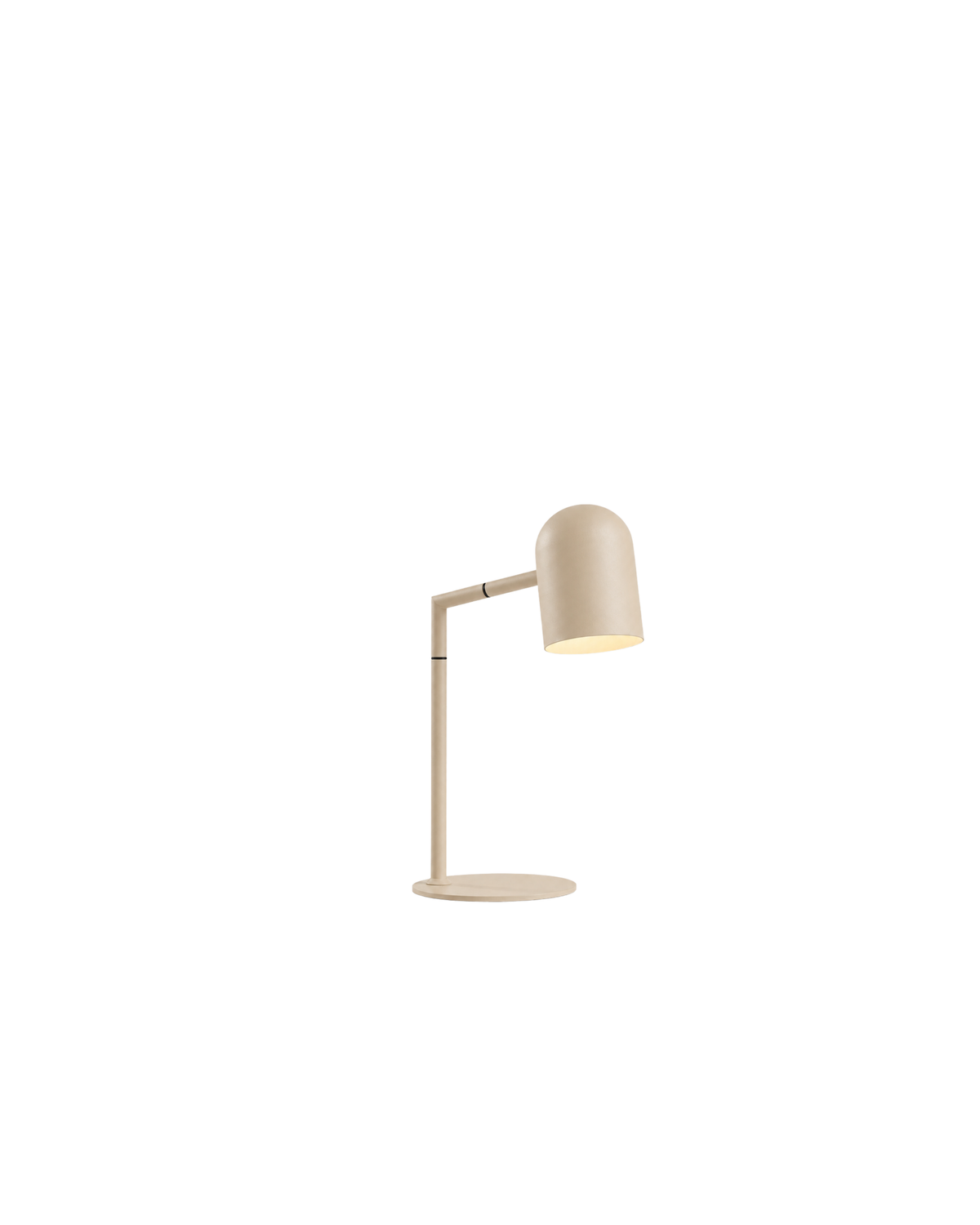 The same dome shade task lamp shown in the Oat colour option, a pale warm beige, on white