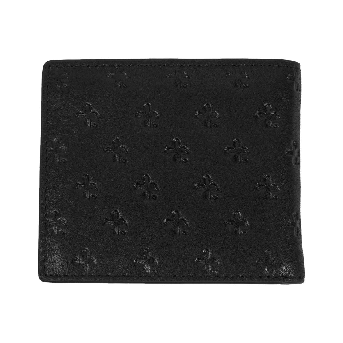 Back of the black George Wallet with the same all-over embossed leather