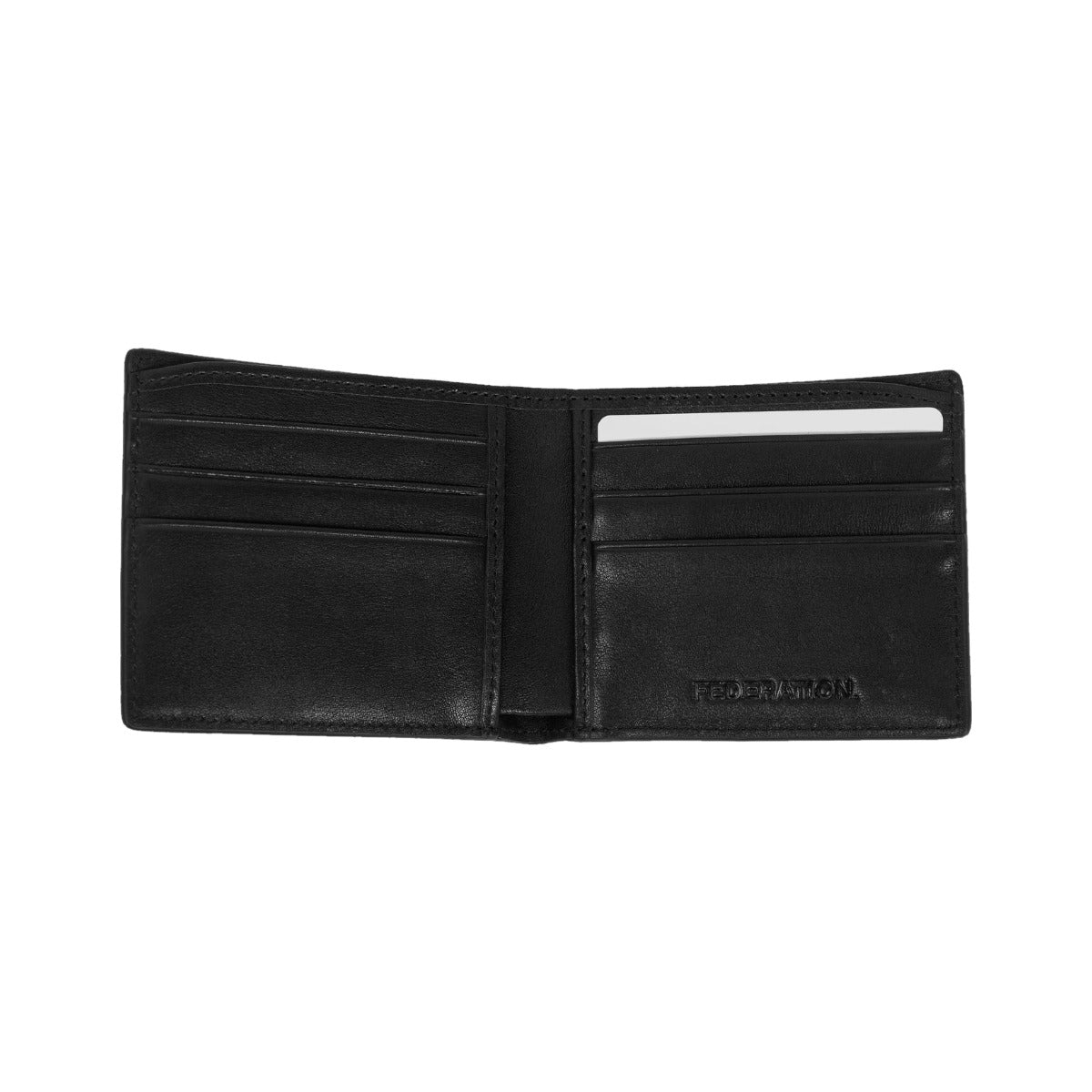 George Wallet open flat, showing eight card slots and a full-width cash pocket