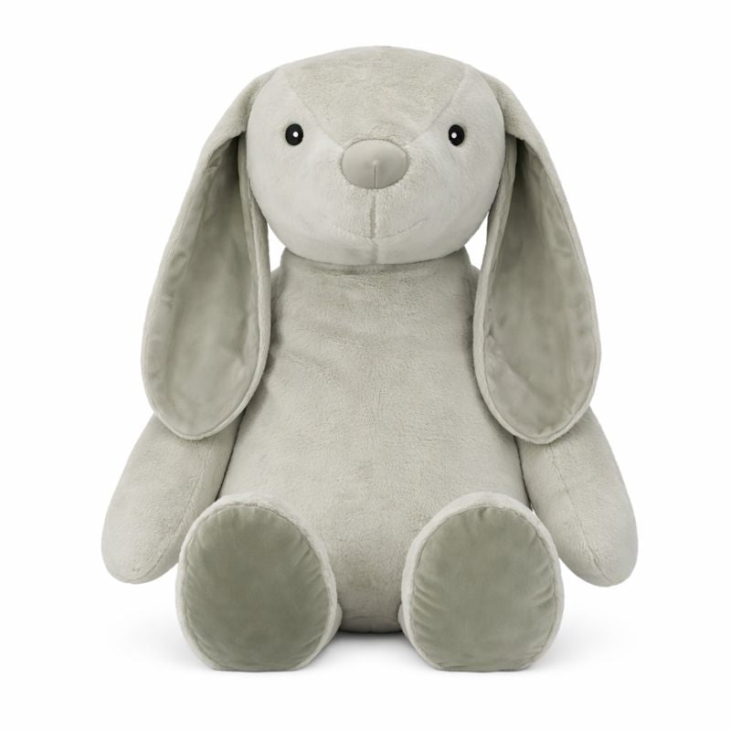 Giant Flopsy Bunny by Lily & George in Jade, large sage green plush bunny with long floppy ears, sitting