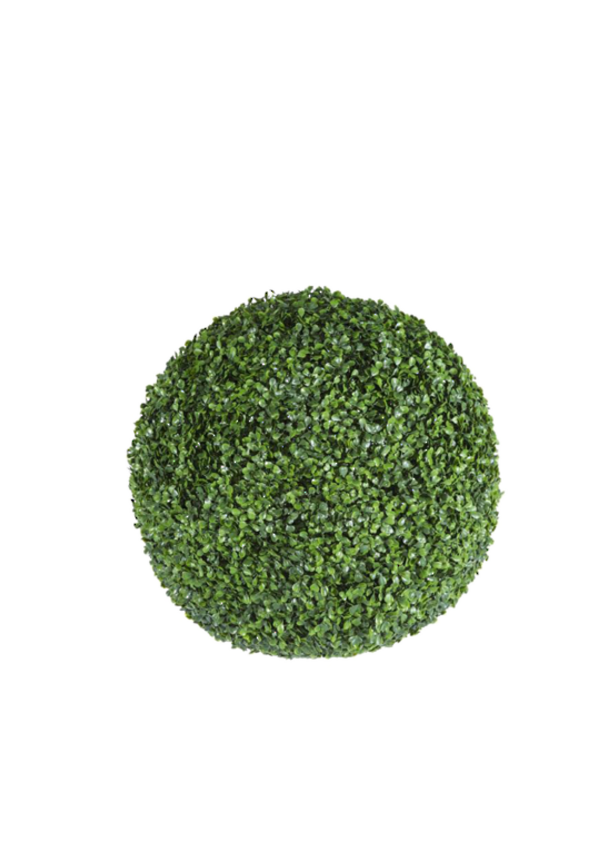 Green Boxwood Ball, large, dense faux boxwood topiary sphere on white