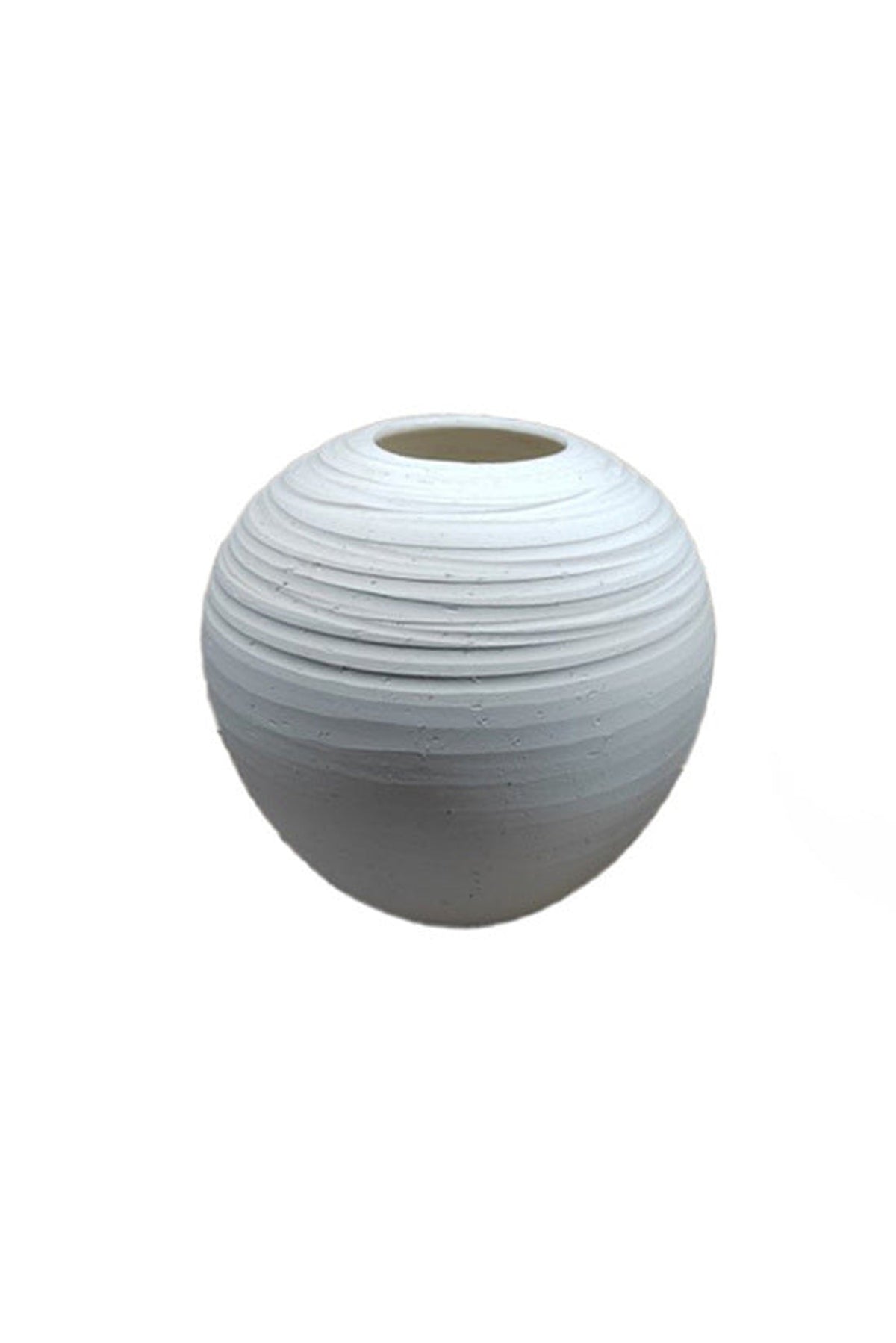 Luna Bellied Pot, large, wide soft white rounded form on white