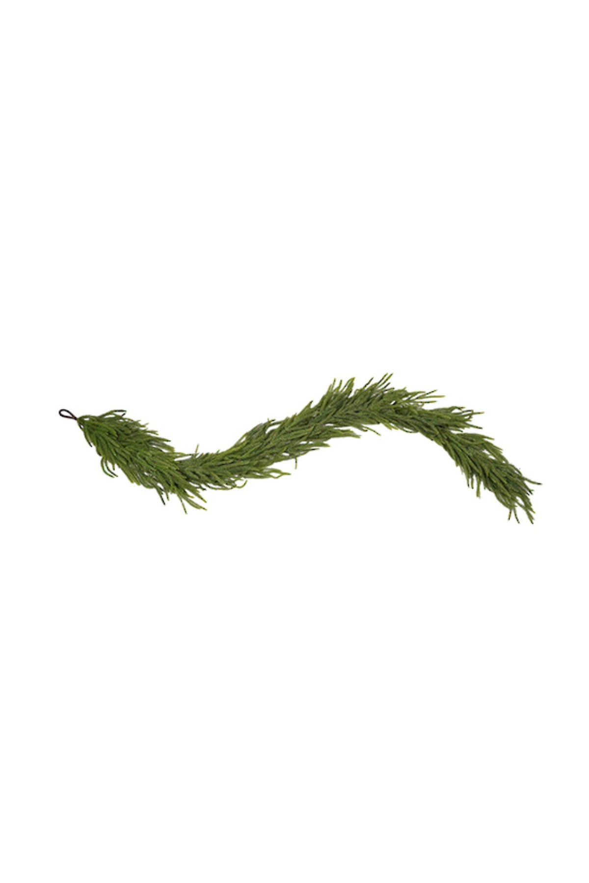 Slim artificial Norfolk pine garland with soft feathery green branches, 1.8m long