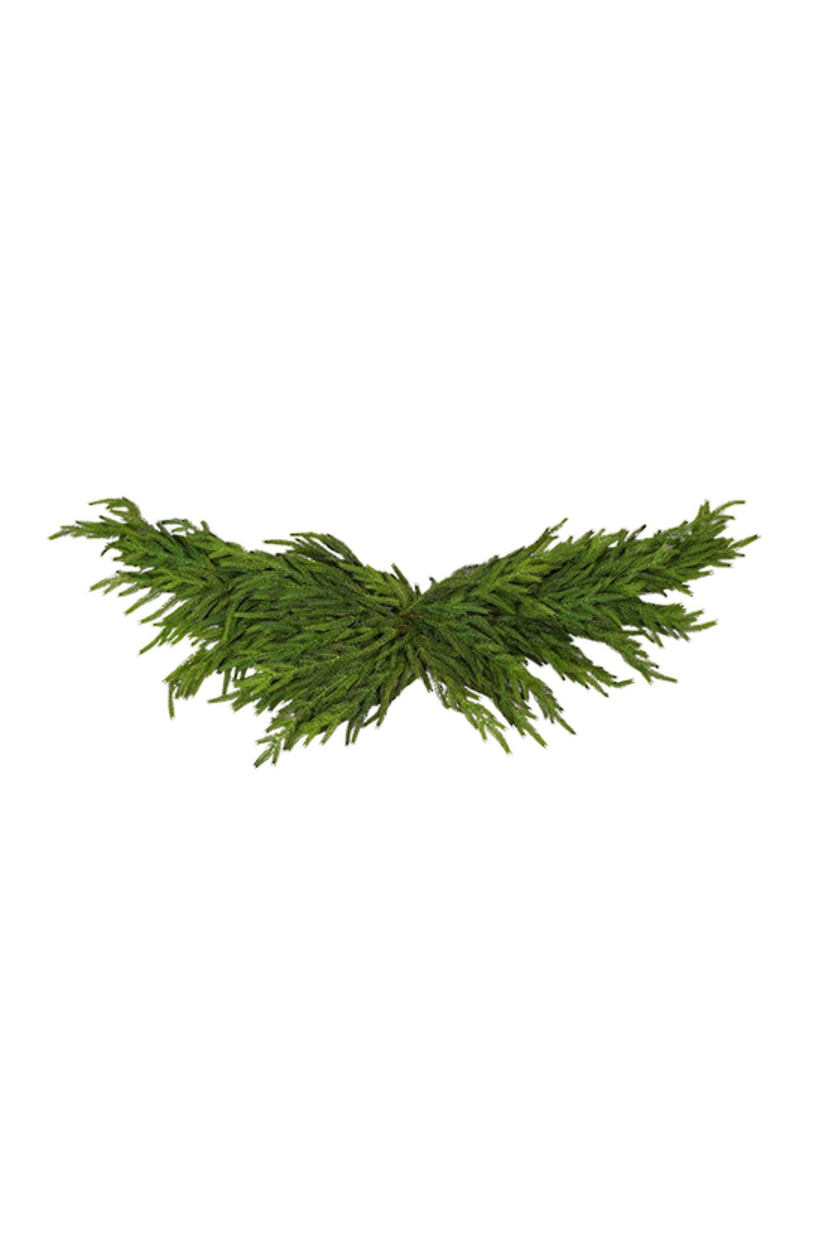 Artificial Norfolk pine swag with soft, layered green branches, 116cm wide