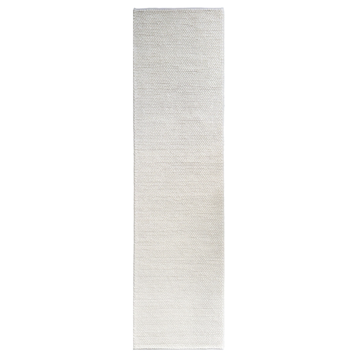 Ivory loop rug in the 80 x 300 cm runner size, shown flat