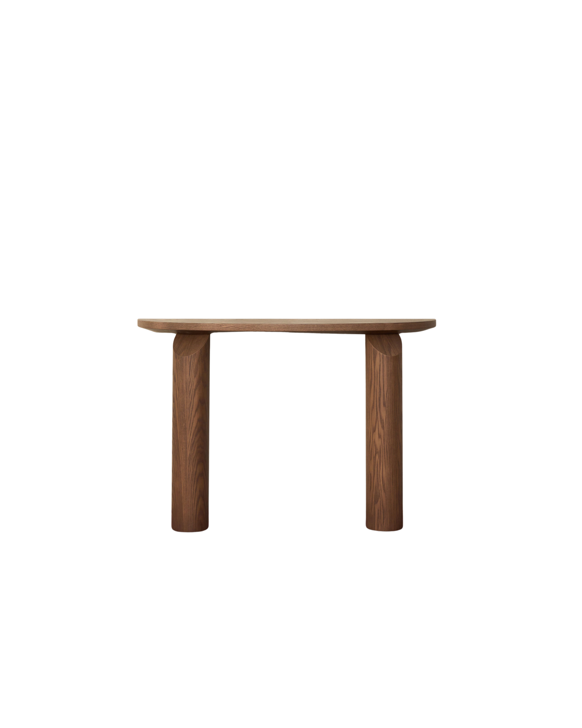 Otley Console Table by Ned Collections in Brown Ash, front view, on a white background