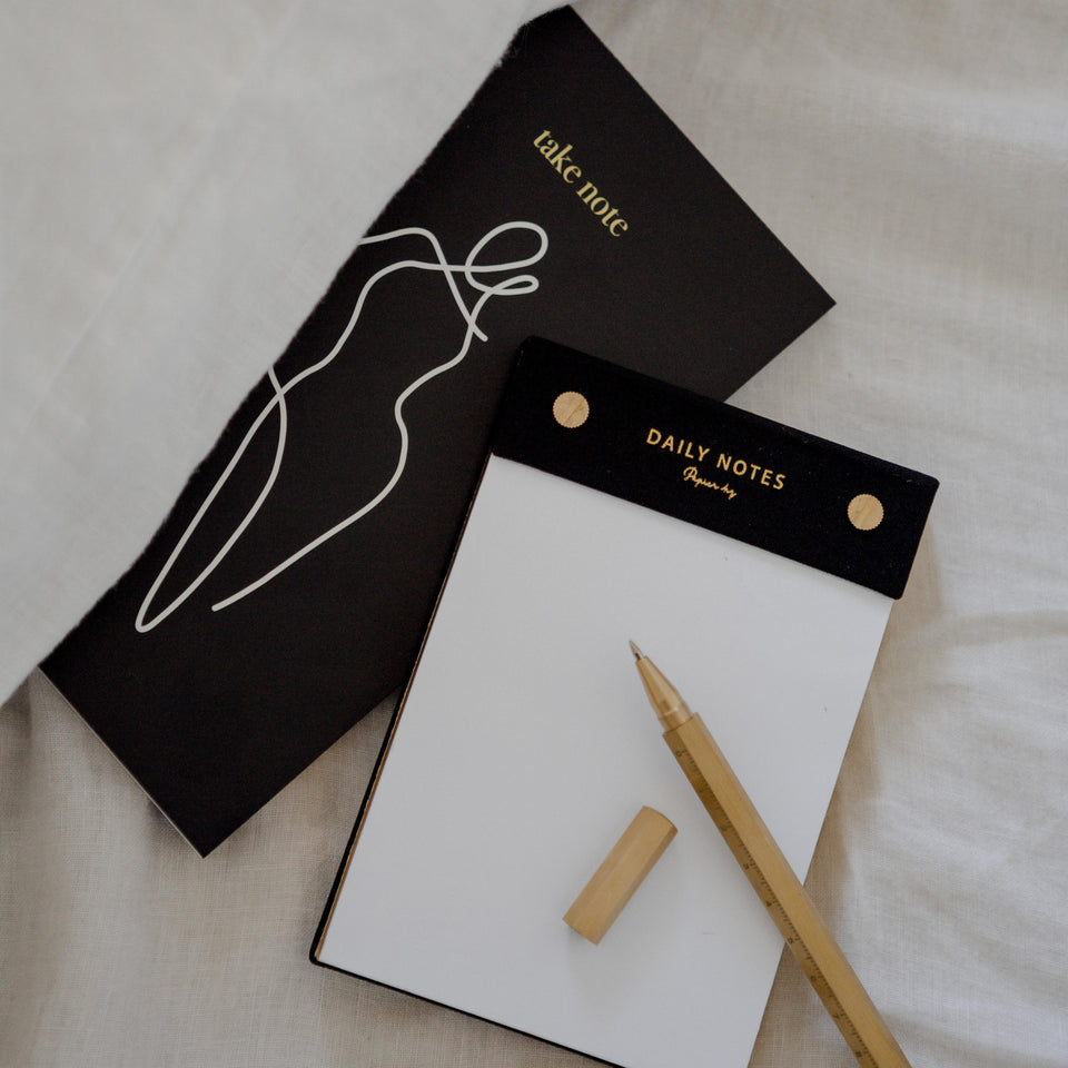 A high-quality HOMEBODII NOTEBOOK with a durable hardback cover and smooth paper designed for pleasure in writing, made by Papier HQ.