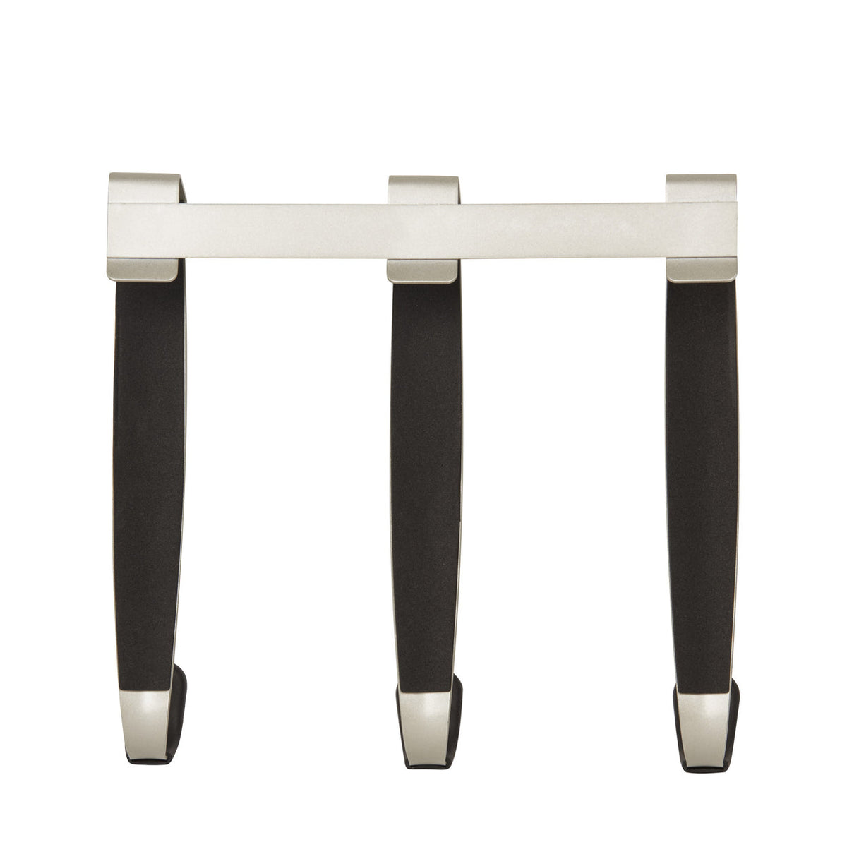 Umbra Schnook three hook rail seen from the side, showing the over-door bracket