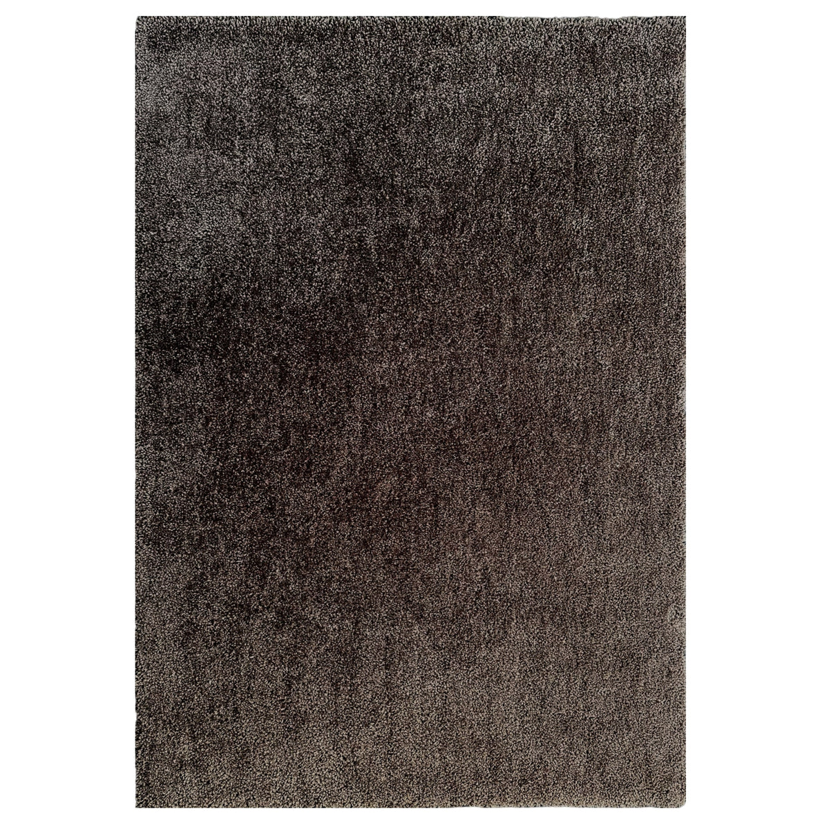 Symara Acorn Brown Rug with a soft textured shag pile, shown flat