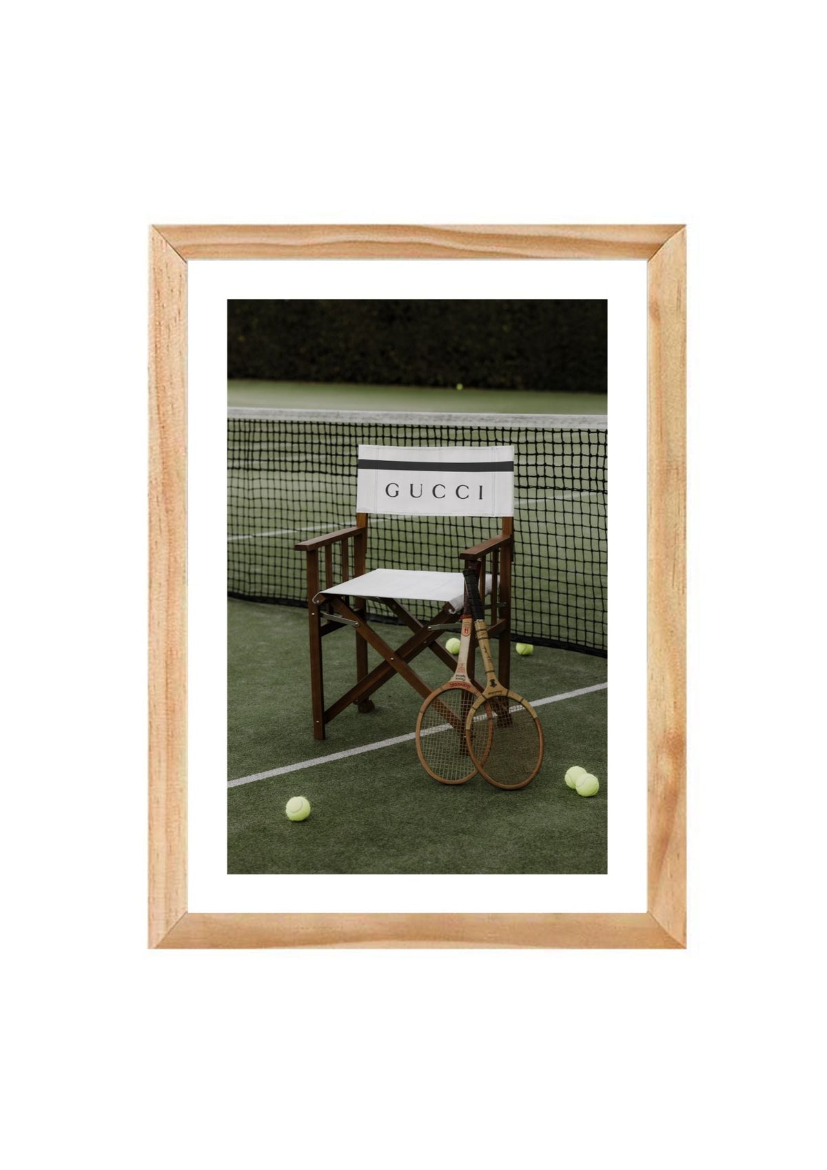 The Courtside Seat Print by Papier HQ in a natural timber frame