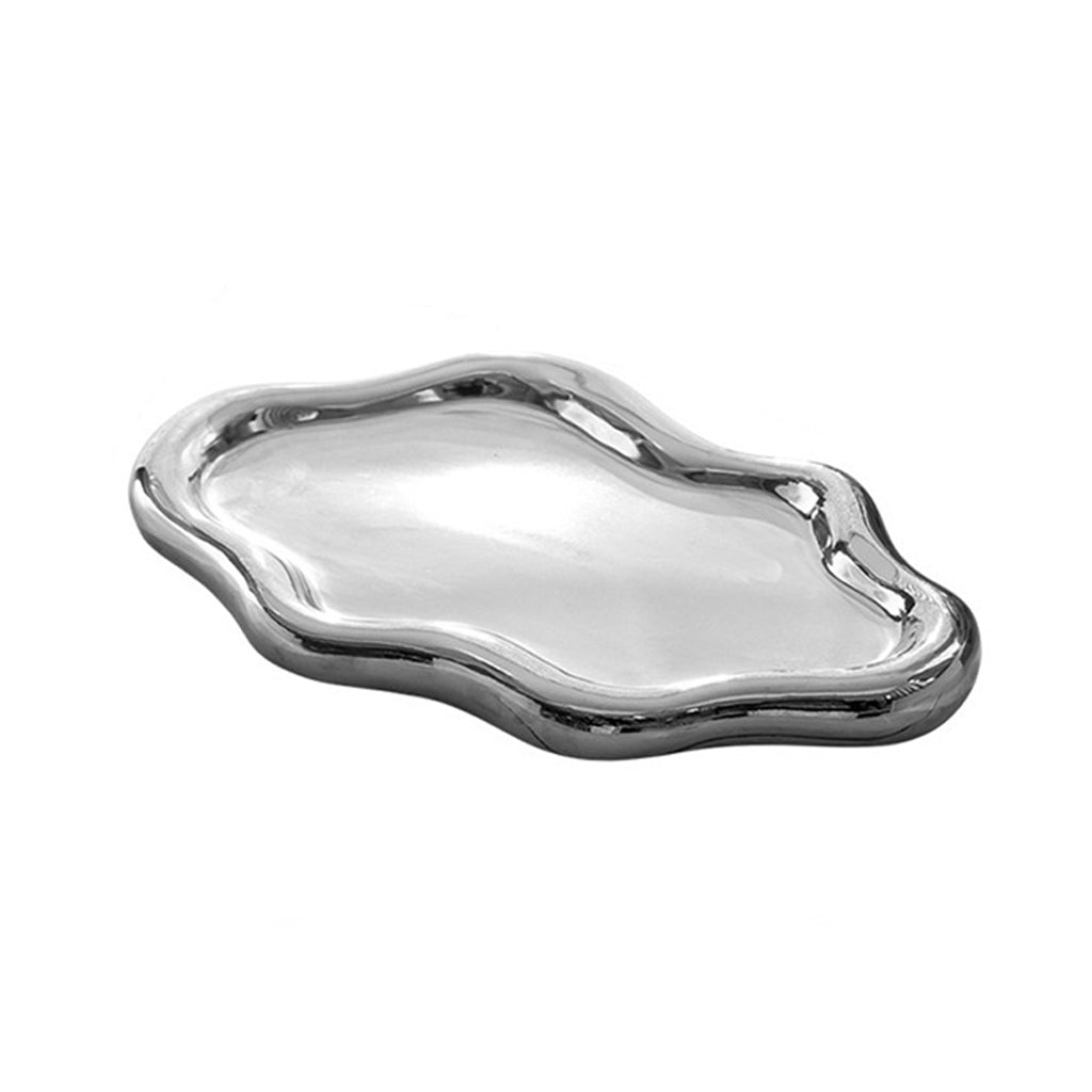 Silver Electroplated Cloud Tray on white background