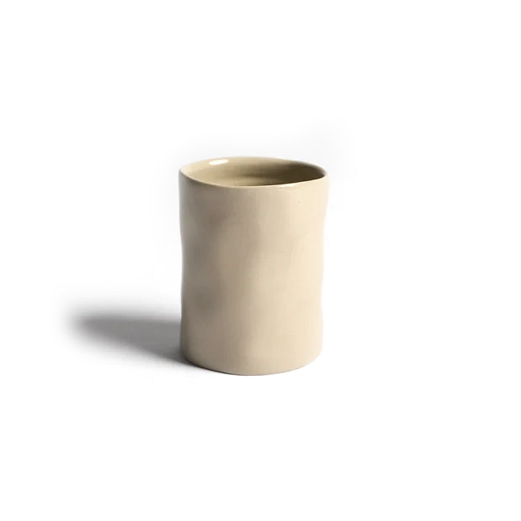 Fenton tumbler in cashmere with a softly wavy form, on white