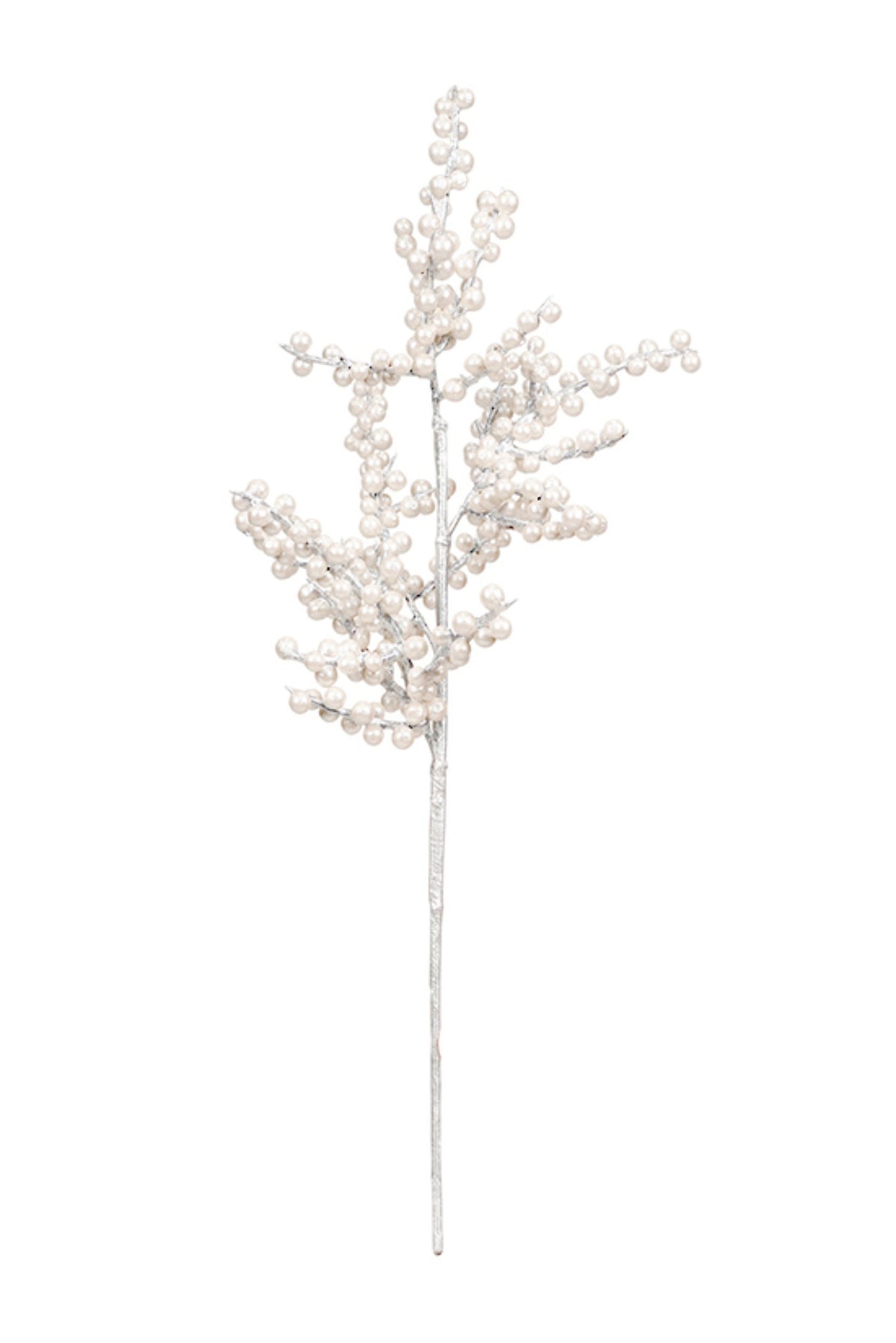 Artificial white branch spray covered in pearly white berries, 61cm