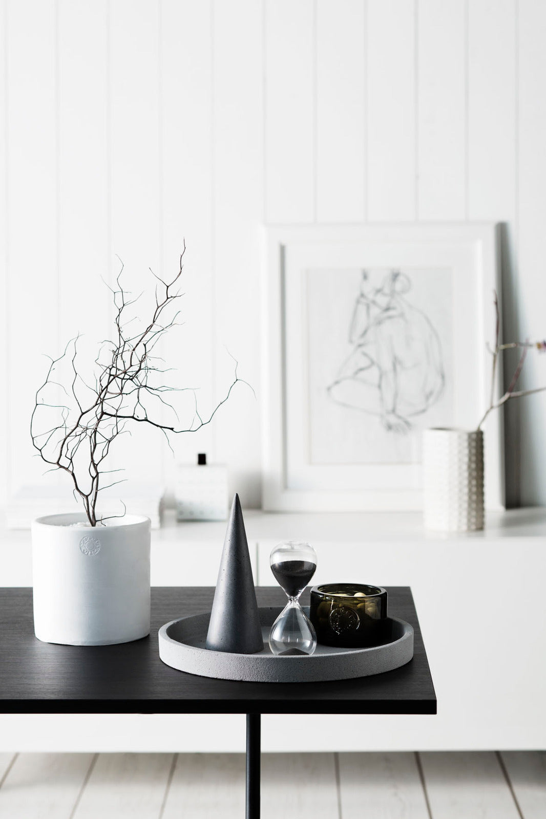 Concrete Cone, Natural Polystone Sculpture