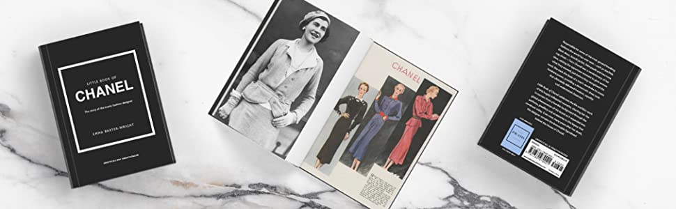 Little Book of Chanel cover with open spreads of photos and fashion sketches