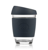 Joco Cups | Takeaway Cup - 12oz in black with a lid.
