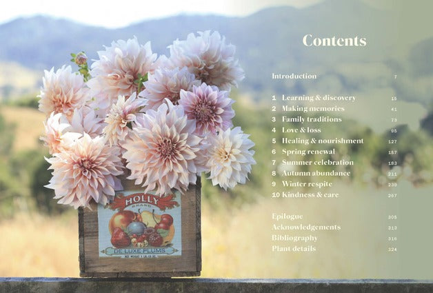The Joy of Gardening page spread showing a garden scene