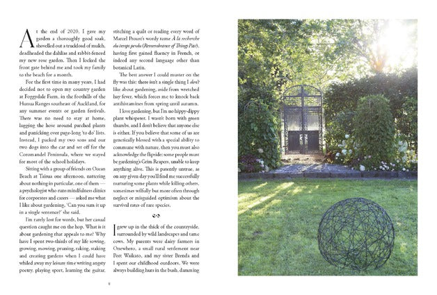 The Joy of Gardening page spread showing seasonal flowers