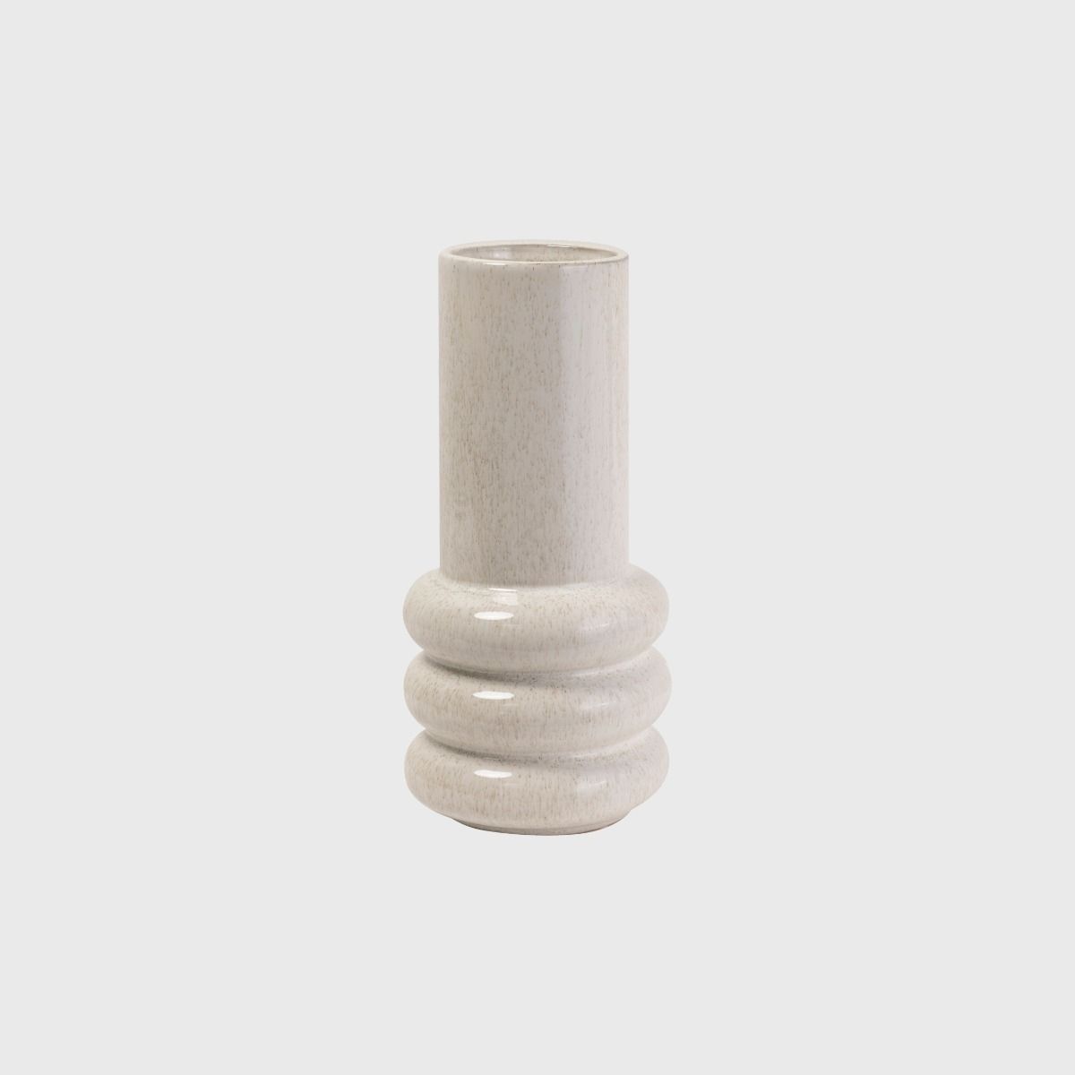 The Potted Milan Vase is a sleek décor statement, featuring a white vase on a white background.