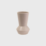 A small pink Potted Hamburg vase on a white background.