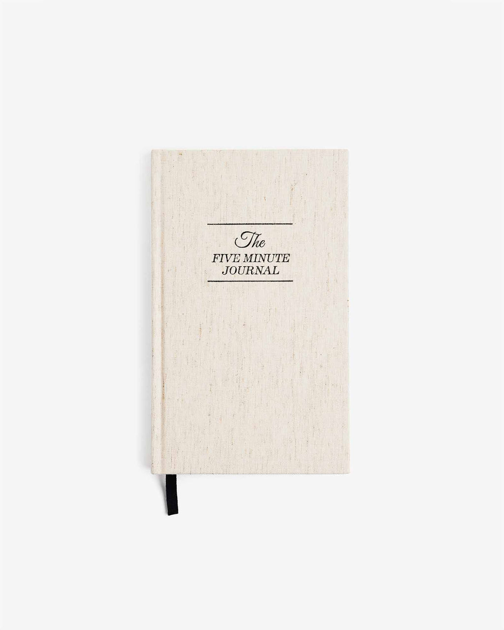 Linen Five Minute Journal standing upright, front view