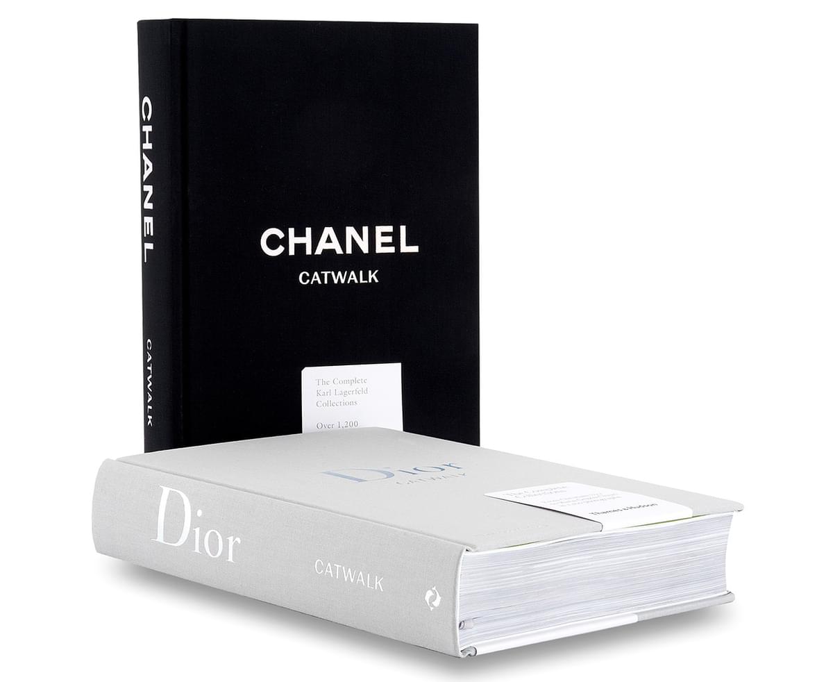 The book Catwalk: The Complete Fashion Collections - Various Options is next to a book.