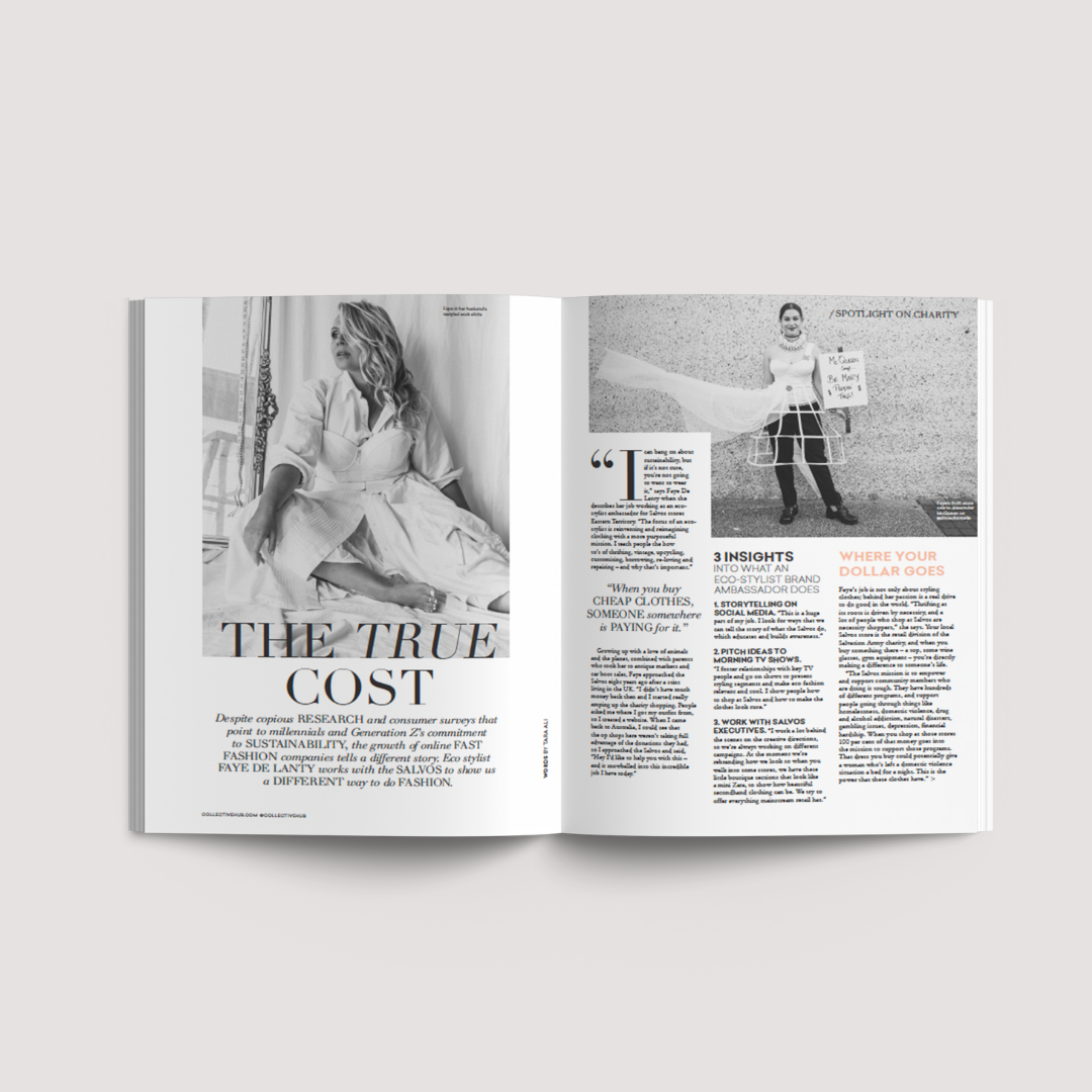 Collective Issue 55 black and white fashion feature spread