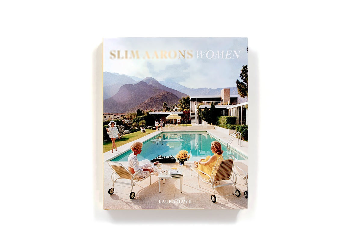 Slim Aarons: Women book cover with women lounging by a pool below mountains