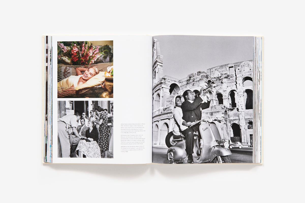 Slim Aarons Style page spread showing a scooter photograph